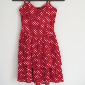 Red polka dotted H & M mini dress